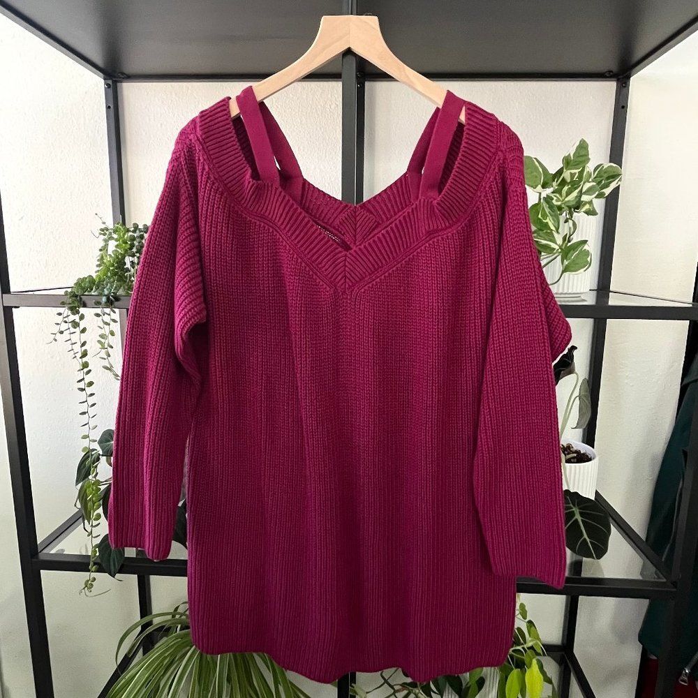 Torrid Maroon Red Knit Sweater - Size 2X